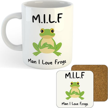 11oz Mug | Milf Man I Love Frogs | Printed Funny Gift Idea Cup Tea Coffee