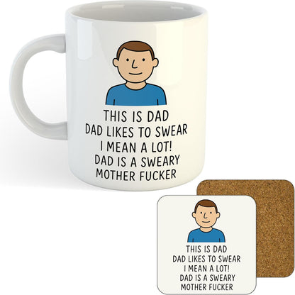 11oz Mug | Dad is A Sweary Mother Fucker | Printed Funny Gift Idea Cup Tea Coffee
