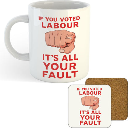 11oz Mug | If You Voted Labour | Printed Funny Gift Idea Cup Tea Coffee