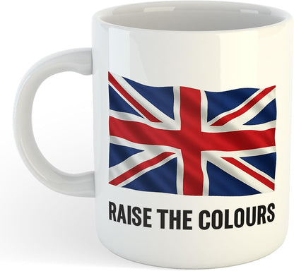 11oz Mug | Raise The Colours Union Jack | Printed Funny Gift Idea Cup Tea Coffee