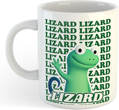 11oz Mug | Lizard Meme Text | Printed Funny Gift Idea Cup Tea Coffee
