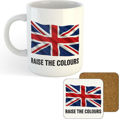 11oz Mug | Raise The Colours Union Jack | Printed Funny Gift Idea Cup Tea Coffee