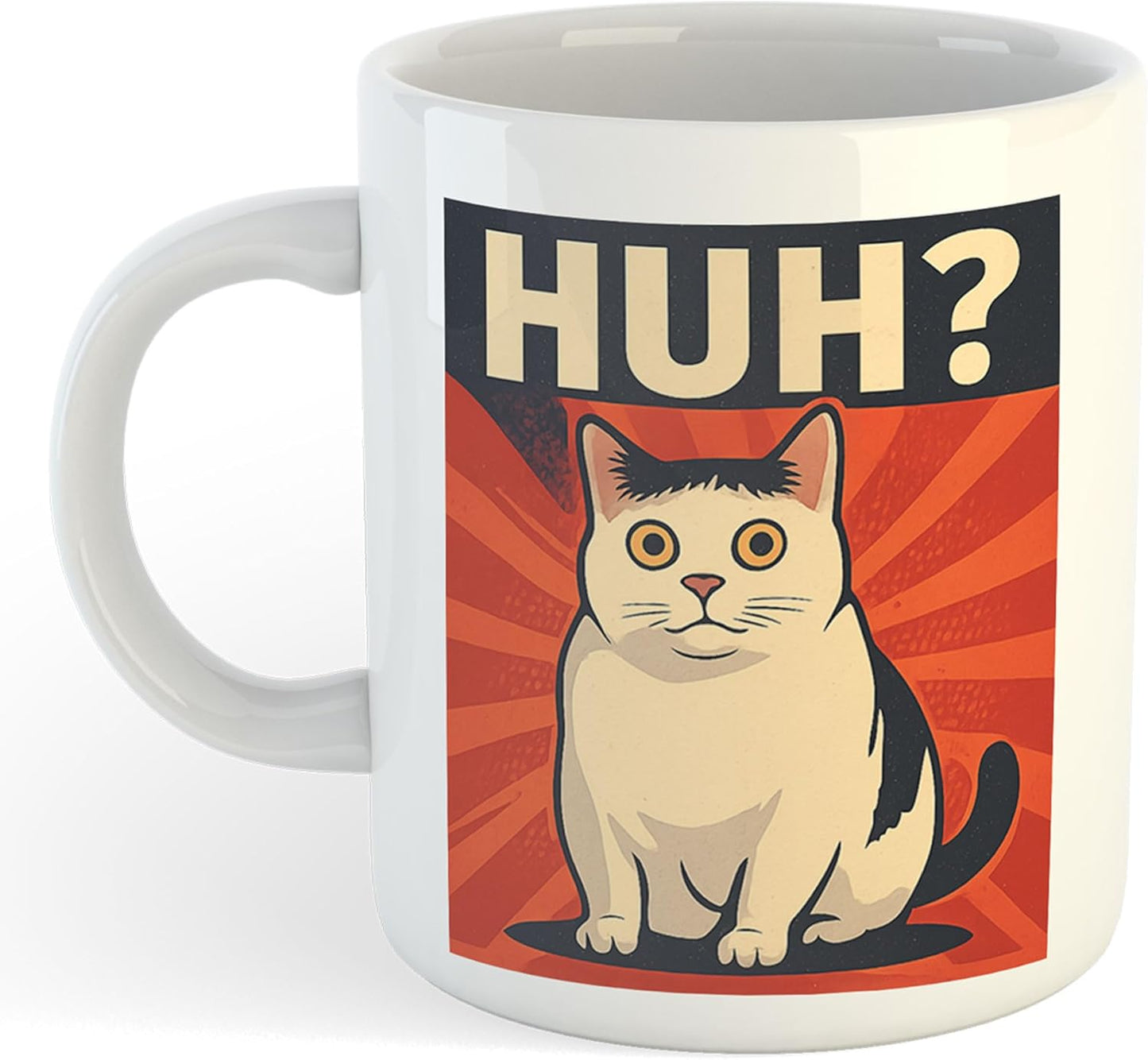 11oz Mug | Cat Meme Huh V1 | Printed Funny Gift Idea Cup Tea Coffee
