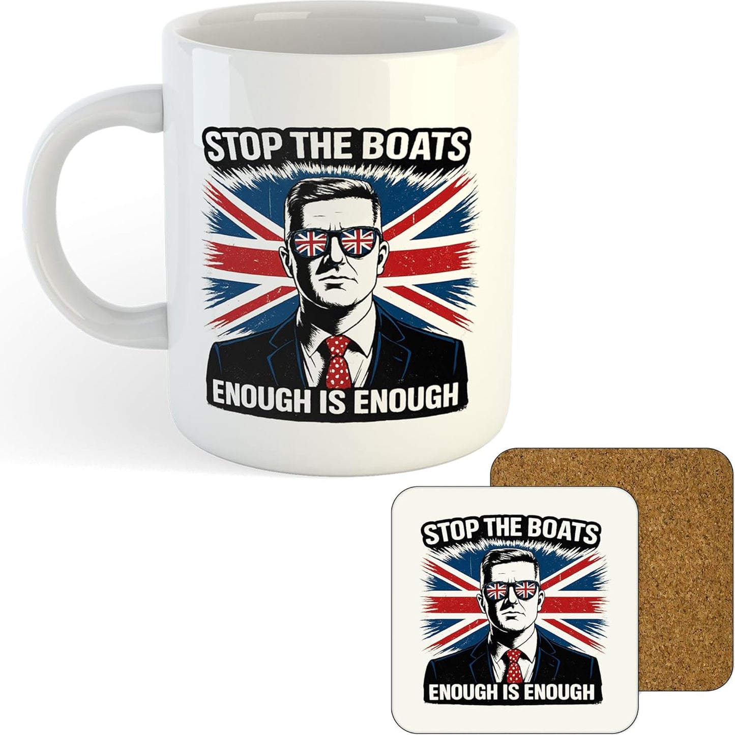 11oz Mug | Stop The Boats - Tommy | Printed Funny Gift Idea Cup Tea Coffee