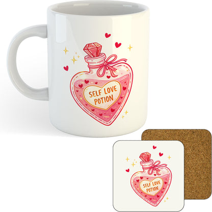 11oz Mug | Valentine Self Love Potion | Printed Funny Gift Idea Cup Tea Coffee