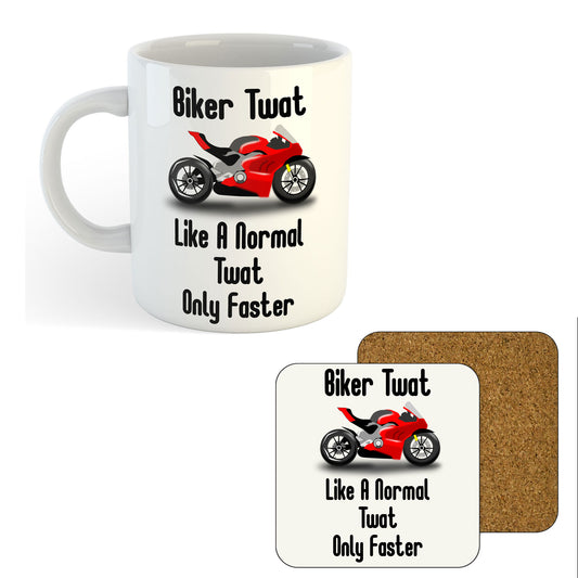11oz Mug | Biker Twat | Printed Funny Gift Idea Cup Tea Coffee