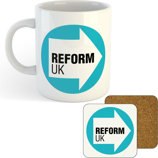 SALE | 11oz Mug | Reform UK Logo | Printed Funny Gift Idea Cup Tea Coffee