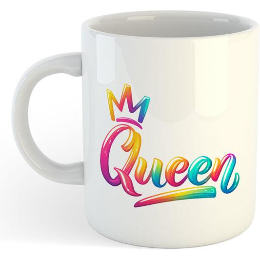 11oz Mug | Valentine's Queen Colour Text | Printed Funny Gift Idea Cup Tea Coffee