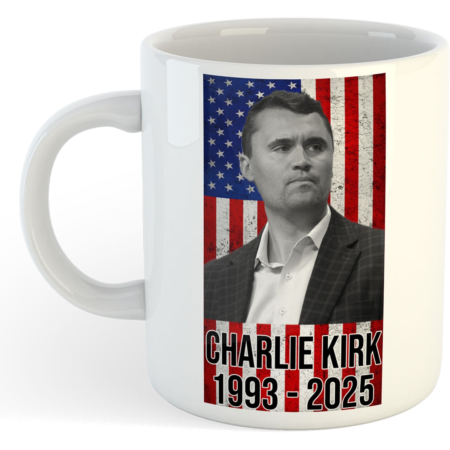 11oz Mug | Charlie Kirk Flag | Printed Funny Gift Idea Cup Tea Coffee
